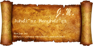 Juhász Menyhért névjegykártya