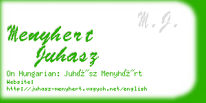 menyhert juhasz business card